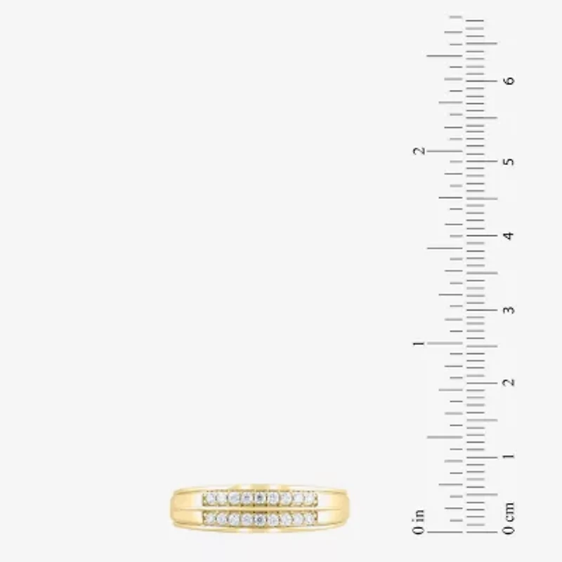 (F /Vs2) Unisex Adult 1 1/2 CT. T.W. Lab Grown White Diamond 10K Gold Side Stone Wedding Bridal Set