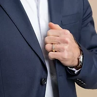 (F /Vs2) Unisex Adult 1 1/2 CT. T.W. Lab Grown White Diamond 10K Gold Side Stone Wedding Bridal Set