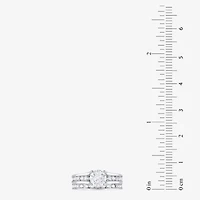 (G / Si2) Womens 2 CT. T.W. Lab Grown White Diamond 10K Gold Round Side Stone Bridal Set