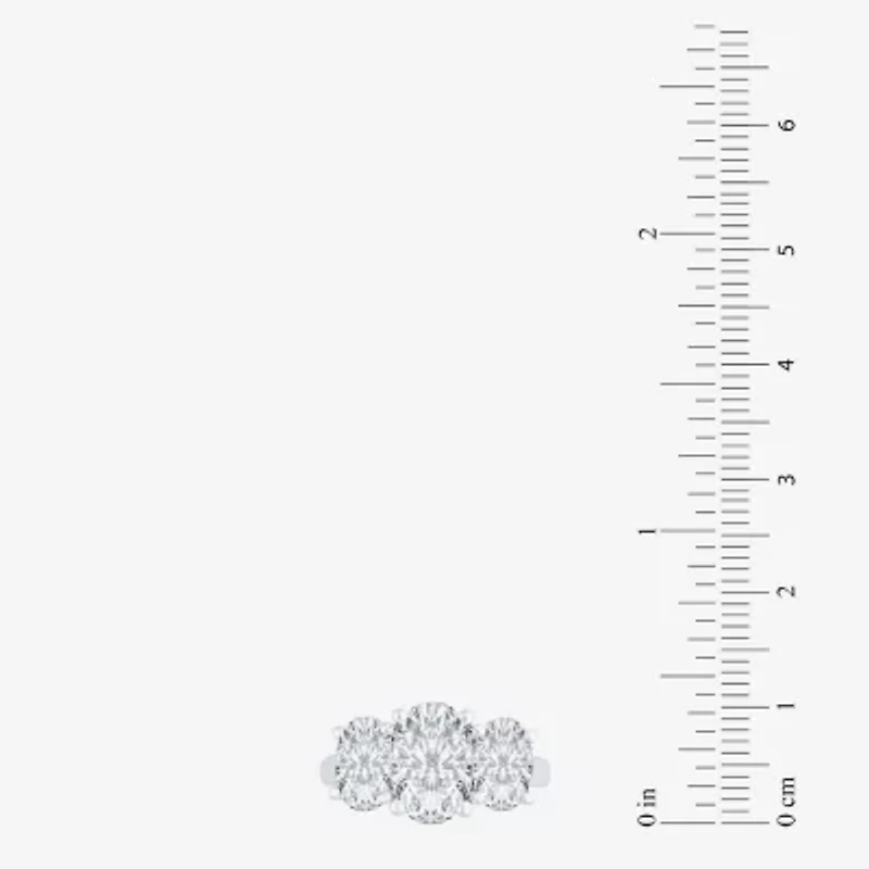 Love Lives Forever (F / Vs2) Womens 3/4 CT. T.W. Lab Grown White Diamond 10K Gold Oval 3-Stone Engagement Ring