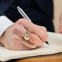 (F / Vs2) Mens 3 1/6 Ct. T.W. Lab Grown White Diamond 10K Gold Rectangular Engagement Ring