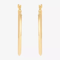 Made in Italy Womens 10K Gold Oval Hoop Earrings