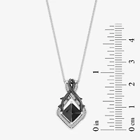 Enchanted Disney Fine Jewelry Womens 1/8 CT. T.W. Genuine Black Onyx Sterling Silver 18 Inch Pendant Necklace