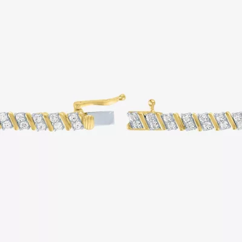 G-H / Si2-I1) Womens CT. T.W. Lab Grown White Diamond 14K Gold Over Silver Inch Tennis Bracelet