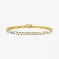 G-H / Si2-I1) Womens CT. T.W. Lab Grown White Diamond 14K Gold Over Silver Inch Tennis Bracelet