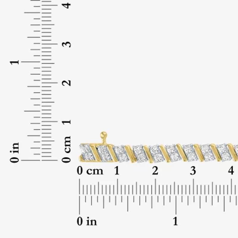 G-H / Si2-I1) Womens CT. T.W. Lab Grown White Diamond 14K Gold Over Silver Inch Tennis Bracelet