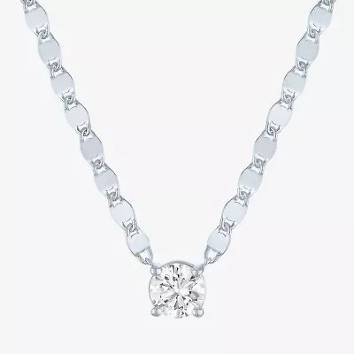 Diamond Addiction (G-H / Si2-I1) Womens 1/2 CT. T.W. Lab Grown White Diamond Sterling Silver Round 16 Inch Pendant Necklace