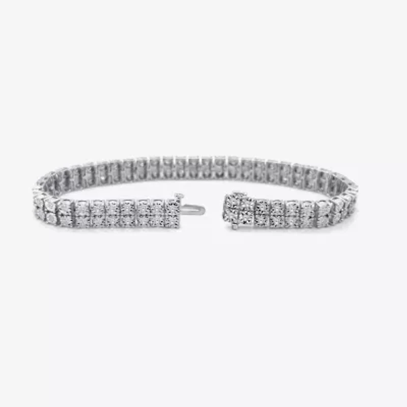 (F/Si2) Womens 2 CT. T.W. Lab Grown White Diamond Sterling Silver 7.5 Inch Tennis Bracelet