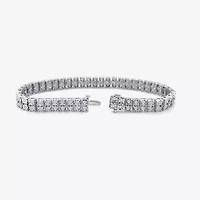 (F/Si2) Womens 2 CT. T.W. Lab Grown White Diamond Sterling Silver 7.5 Inch Tennis Bracelet