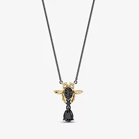 Enchanted Disney Fine Jewelry Villains Womens 1/8 CT. T.W. Genuine Black Onyx 14K Two Tone Gold Over Silver 18 Inch Pendant Necklace