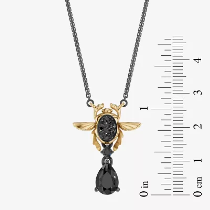 Enchanted Disney Fine Jewelry Villains Womens 1/8 CT. T.W. Genuine Black Onyx 14K Two Tone Gold Over Silver 18 Inch Pendant Necklace