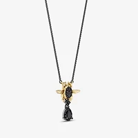 Enchanted Disney Fine Jewelry Villains Womens 1/8 CT. T.W. Genuine Black Onyx 14K Two Tone Gold Over Silver 18 Inch Pendant Necklace