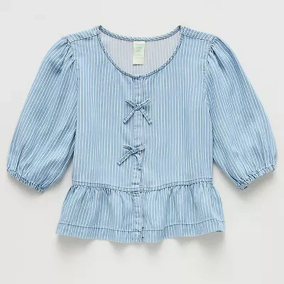 Thereabouts Little & Big Kid Girls Crew Neck 3/4 Sleeve Blouse