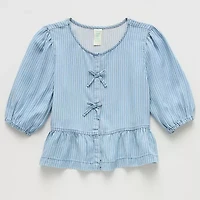 Thereabouts Little & Big Kid Girls Crew Neck 3/4 Sleeve Blouse