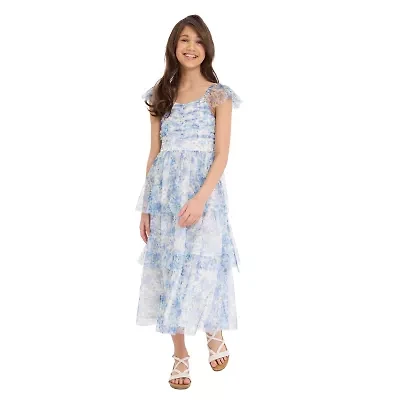 Bonnie Jean Little & Big Kid Girls Sleeveless Cap Floral Maxi Dress