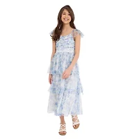 Bonnie Jean Little & Big Kid Girls Sleeveless Cap Floral Maxi Dress
