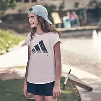 adidas Big Kid Girls Crew Neck Short Sleeve Regular Fit Graphic T-Shirt