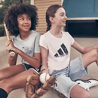 adidas Big Kid Girls Crew Neck Short Sleeve Regular Fit Graphic T-Shirt