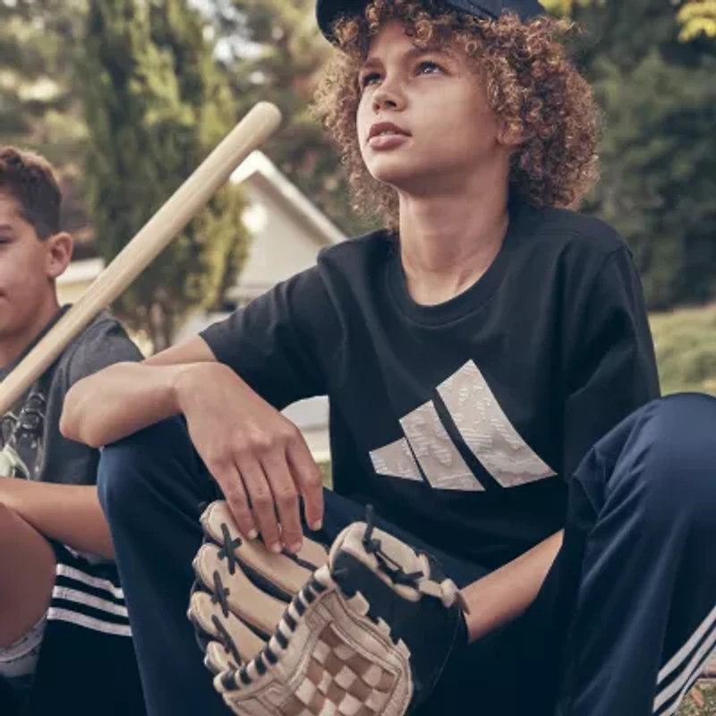 adidas Big Kid Boys Crew Neck Short Sleeve Regular Fit Graphic T-Shirt