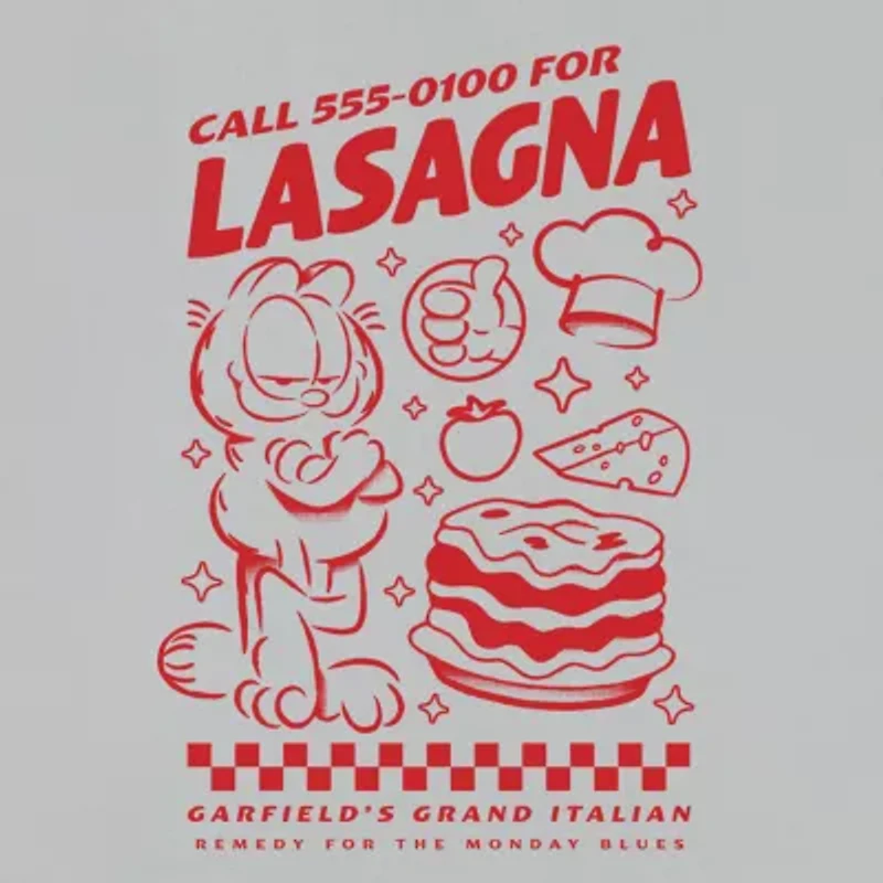 Novelty Mens Crew Neck Short Sleeve Regular Fit Garfield Graphic T-Shirt