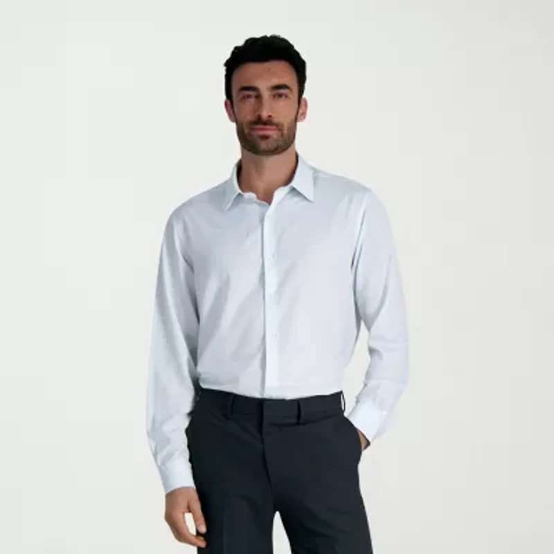 Haggar Smart Wash Mens Classic Fit Easy Care Long Sleeve Dress Shirt