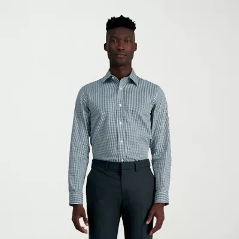 Haggar Smart Wash Mens Classic Fit Easy Care Long Sleeve Dress Shirt