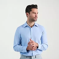 Haggar Smart Wash Mens Slim Fit Easy Care Long Sleeve Dress Shirt