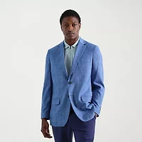 Haggar JMH Tailored Plaid Mens Windowpane Stretch Fabric Modern Fit Sport Coat