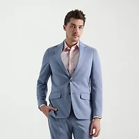 Haggar Smart Wash Tonal Plaid Mens Stretch Fabric Slim Fit Suit Jacket