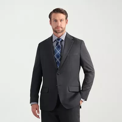 Haggar Smart Wash With Repreve Houndstooth Mens Stretch Fabric Classic Fit Suit Jacket