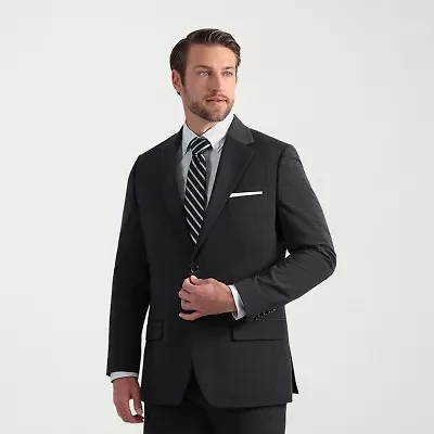 Haggar JMH Tailored Wool Windowpane Mens Stretch Fabric Modern Fit Suit Jacket