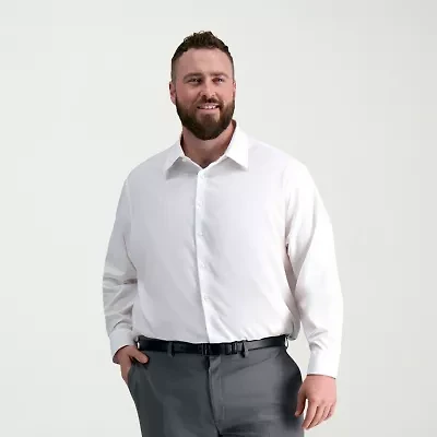 Haggar Smart Wash Big and Tall Mens Classic Fit Easy Care Long Sleeve Dress Shirt