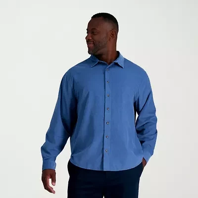 Haggar Corduroy Mens Long Sleeve Regular Fit Big and Tall Button-Down Shirt