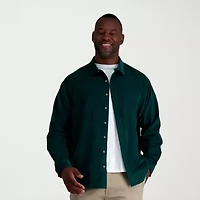 Haggar Corduroy Mens Long Sleeve Regular Fit Big and Tall Button-Down Shirt