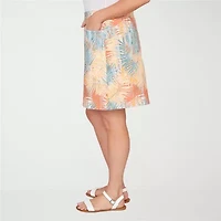 Hearts Of Palm Tropical Pull-On Womens Mid Rise Plus Skort