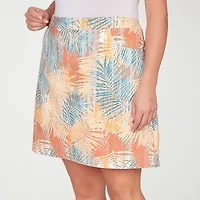 Hearts Of Palm Tropical Pull-On Womens Mid Rise Plus Skort