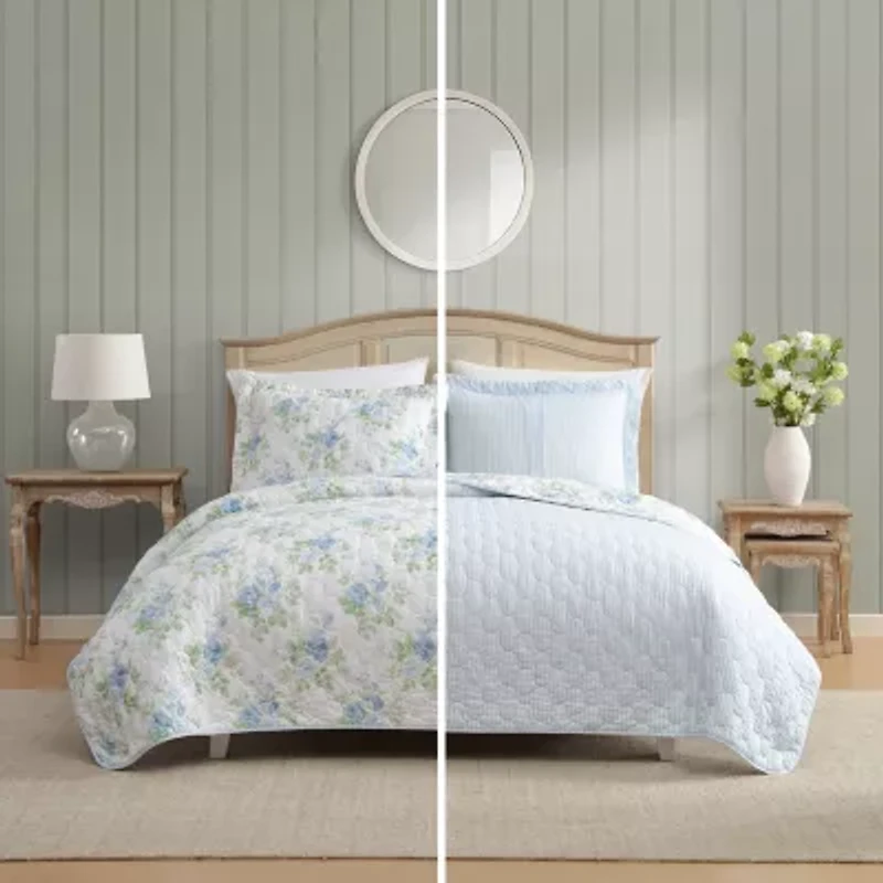 Laura Ashley Linley 3-pc. Floral Reversible Quilt Set