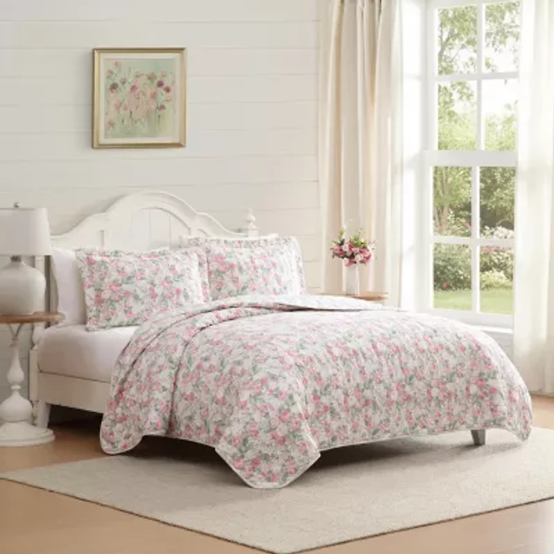 Laura Ashley Sweet Memories 3-pc. Reversible Quilt Set