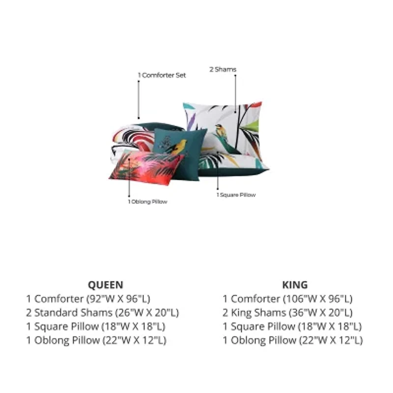 Bebejan Tropicl Fusion 5-pc. Midweight Reversible Comforter Set