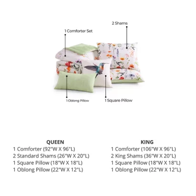 Bebejan Fresh Cut Flowers 5-pc. Midweight Reversible Comforter Set