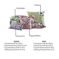 Bebejan Navy Mums 5-pc. Midweight Reversible Comforter Set