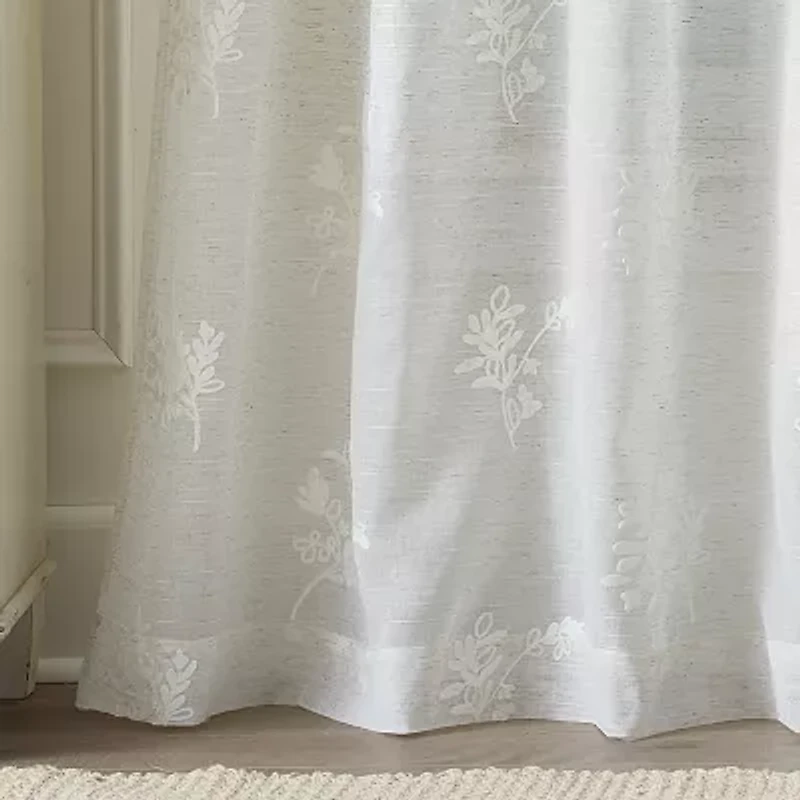 Martha Stewart Soriah Grommet Top Sheer Single Curtain Panel