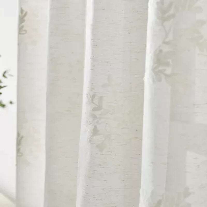 Martha Stewart Soriah Grommet Top Sheer Single Curtain Panel