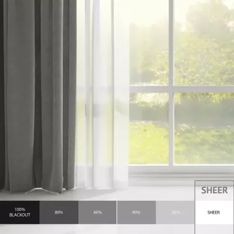 Martha Stewart Harmony Grommet Top Sheer Single Curtain Panel