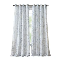 Martha Stewart Spring Blooms Grommet Top Sheer Single Curtain Panel