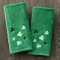 Saturday Knight Tossed Shamrocks 2-pc. Hand Towel
