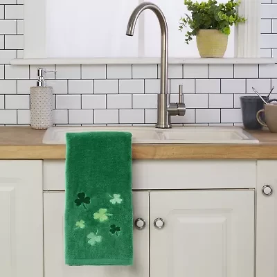 Saturday Knight Tossed Shamrocks 2-pc. Hand Towel