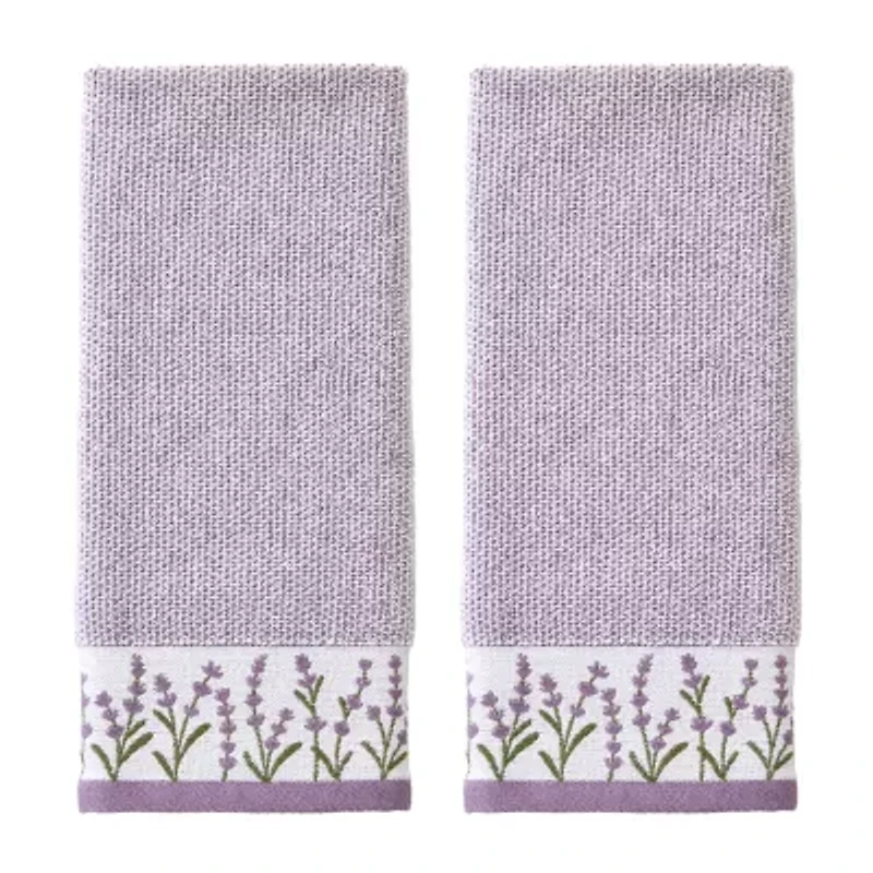 Saturday Knight Lavender Border 2-pc. Floral Hand Towel