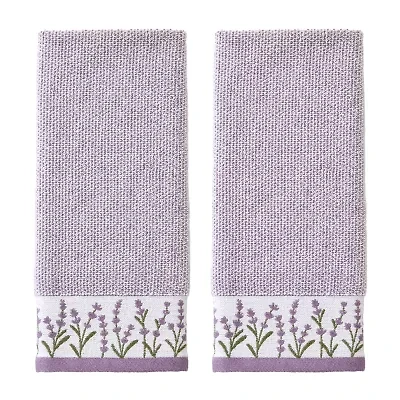 Saturday Knight Lavender Border 2-pc. Floral Hand Towel