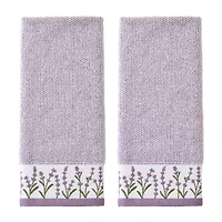 Saturday Knight Lavender Border 2-pc. Floral Hand Towel